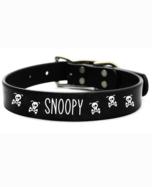 Collare personalizzato con nome per cane Skull