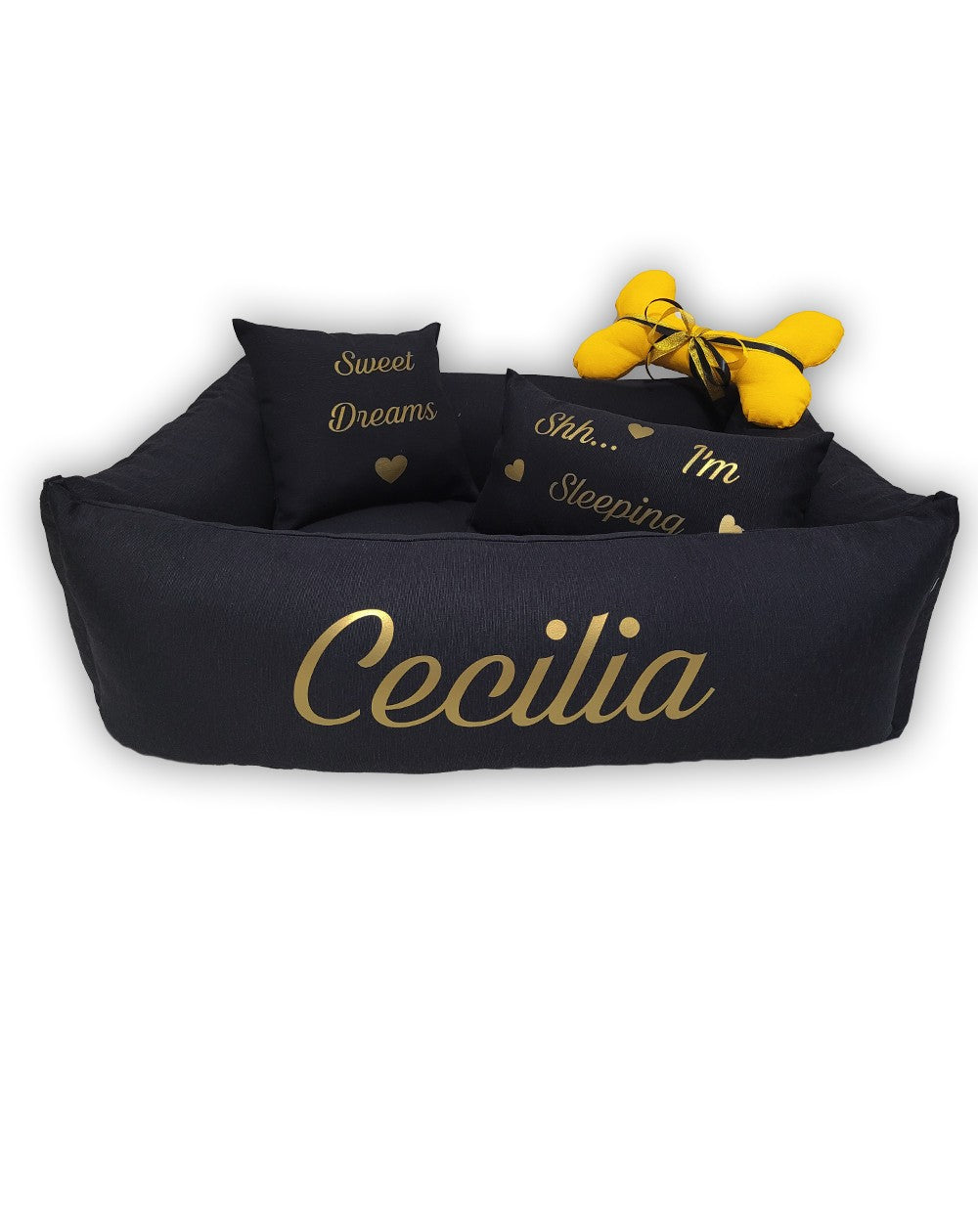 Cuccia personalizzata per cani GoldBlack