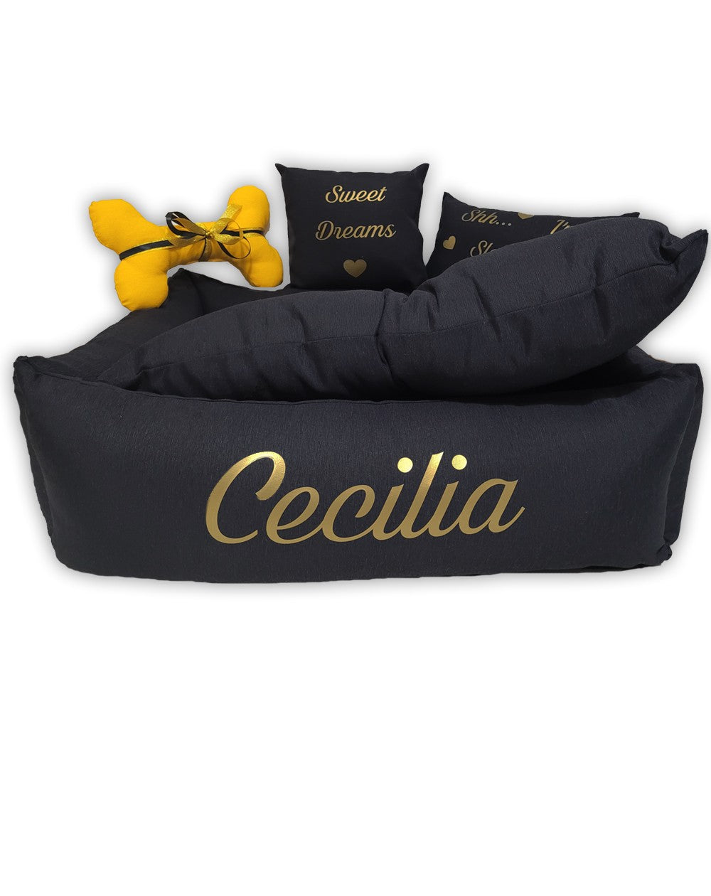 Cuccia personalizzata per cani GoldBlack