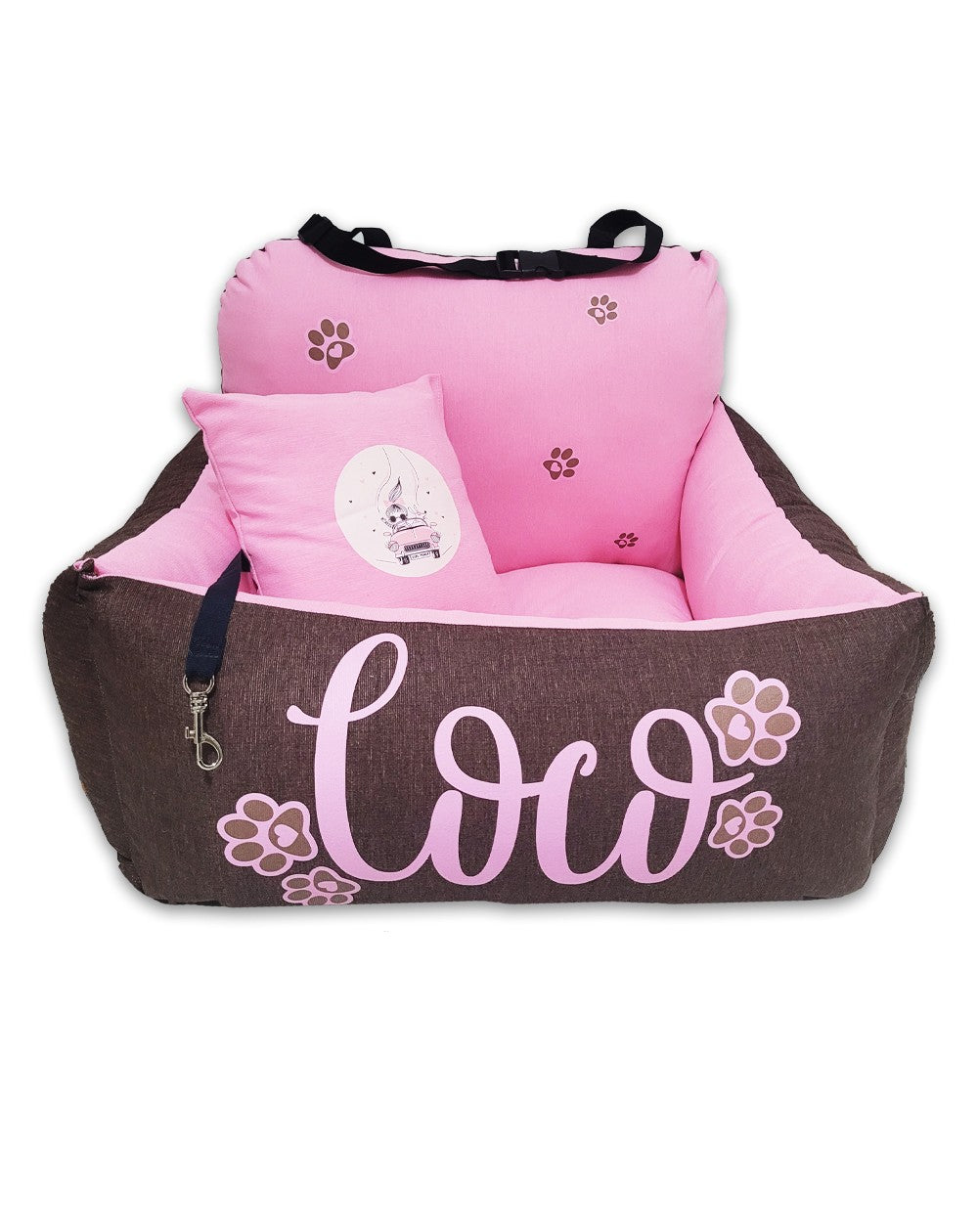 Seggiolino auto per cani personalizzato Brownrose