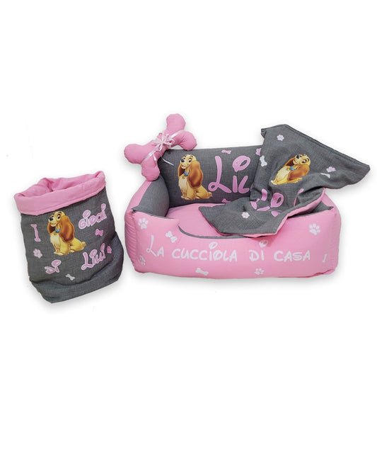Cuccia personalizzata per cane Disney Lilli Pink
