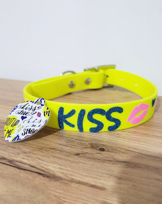 Collare personalizzato con nome per cani modello Kiss