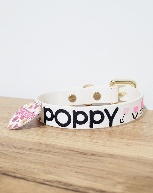Collare personalizzato con nome per cani modello Poppy