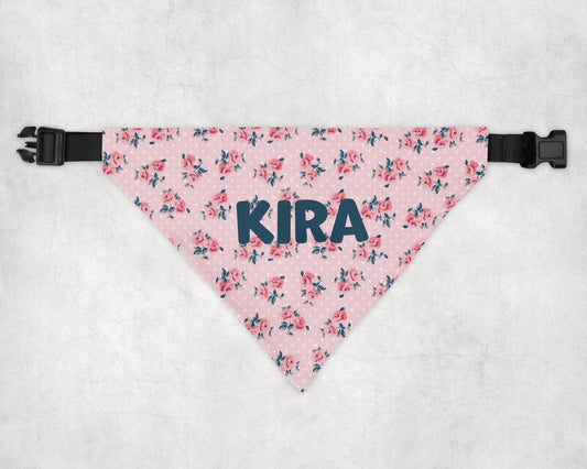 Bandana per Cani personalizzata Fiori rosa