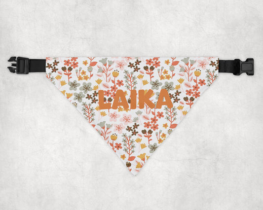 Bandana per Cani personalizzata Fiori Arancio