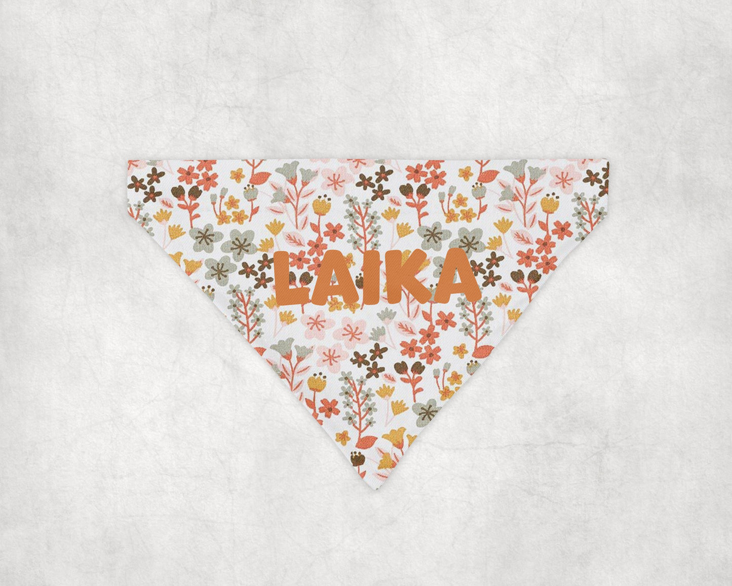 Bandana per Cani personalizzata Fiori Arancio