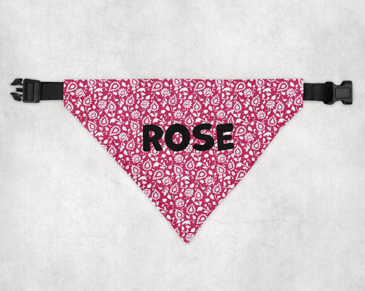 Bandana per Cani personalizzata Fantasia fucsia