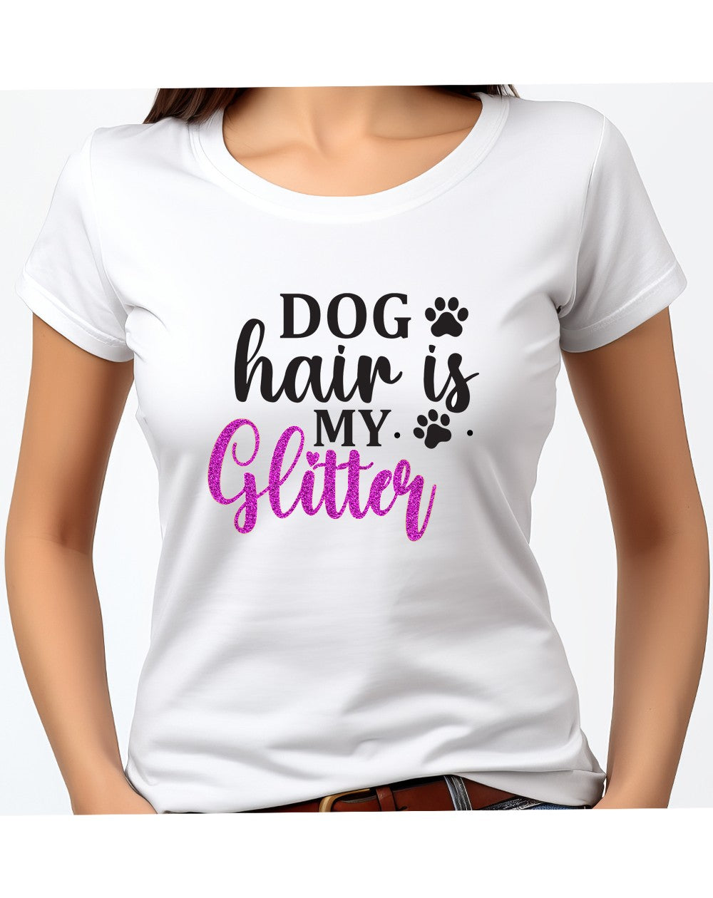 T-shirt personalizzata con frase Dog Hair is My Glitter