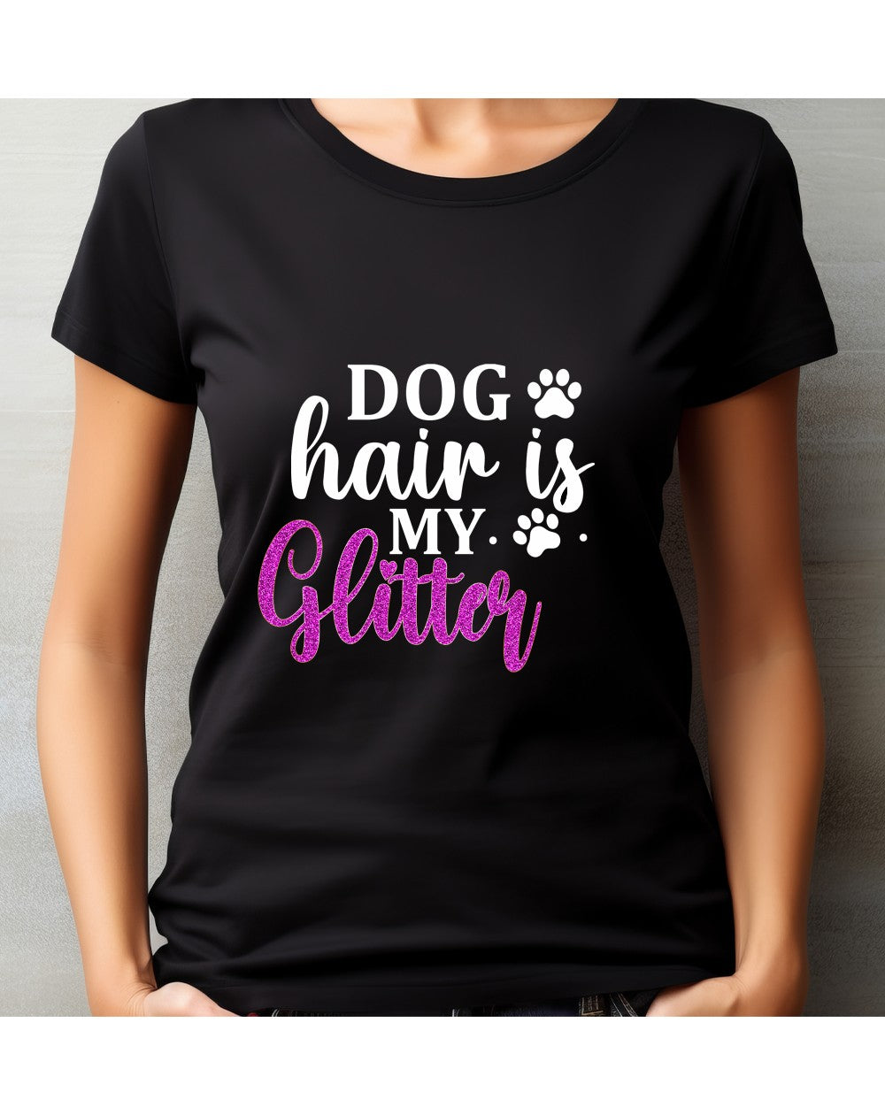 T-shirt personalizzata con frase Dog Hair is My Glitter