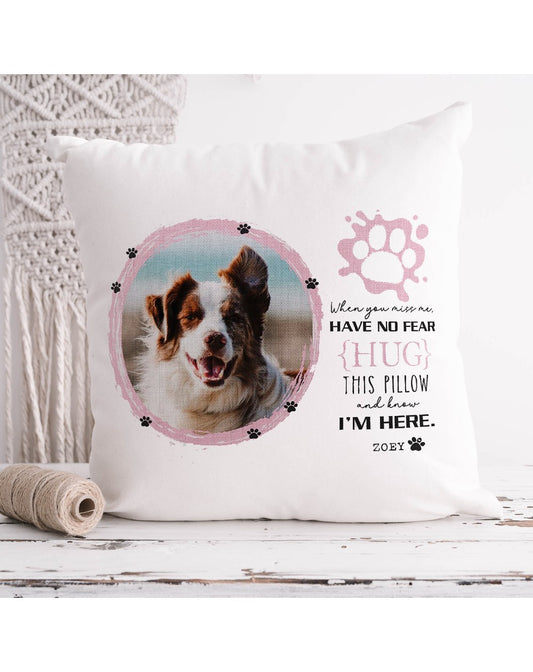 Cuscino decorativo con foto Cane - Abbracciami