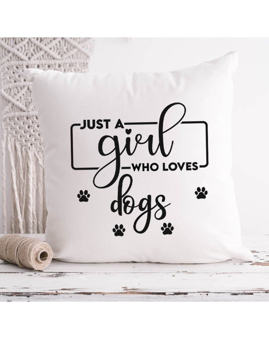 Cuscino decorativo - Just a girl, who loves Dogs