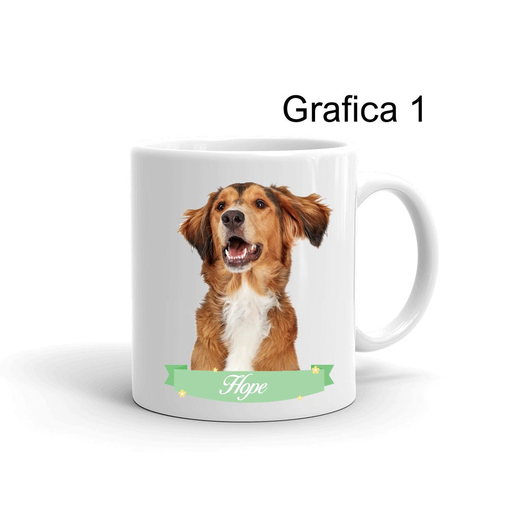 Personalisierte Tasse mit Foto-Hundeblumen