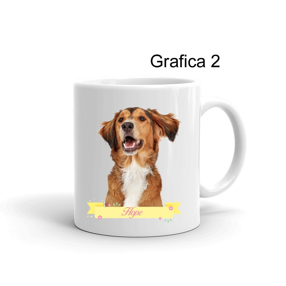 Personalisierte Tasse mit Foto-Hundeblumen