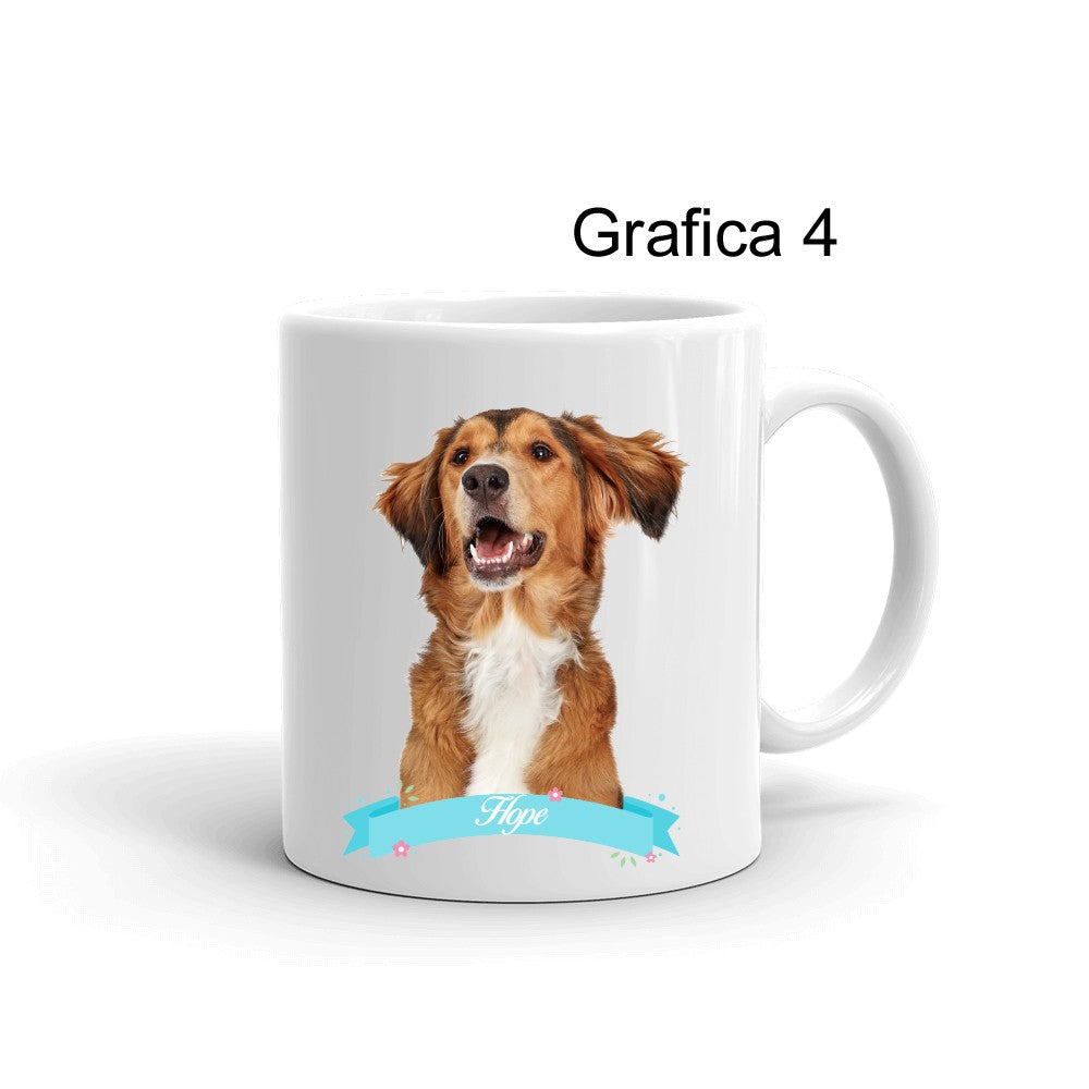 Personalisierte Tasse mit Foto-Hundeblumen