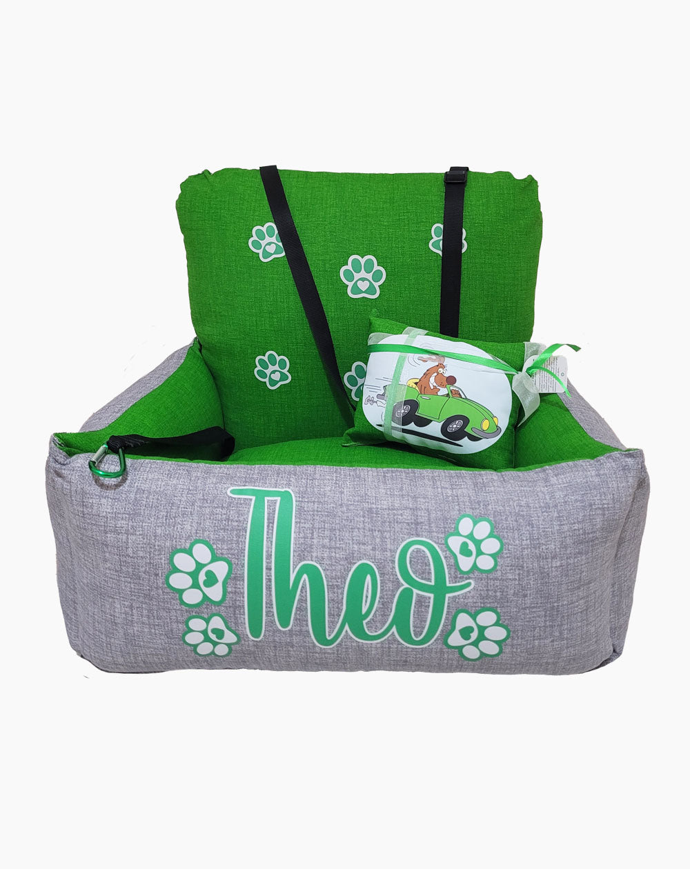 Seggiolino auto per cani personalizzato Green